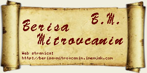 Beriša Mitrovčanin vizit kartica